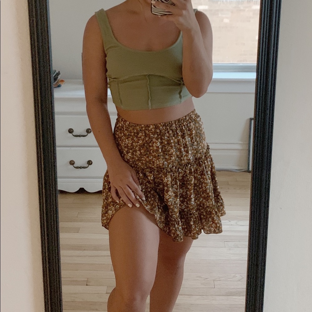 Brown floral Zaful skirt